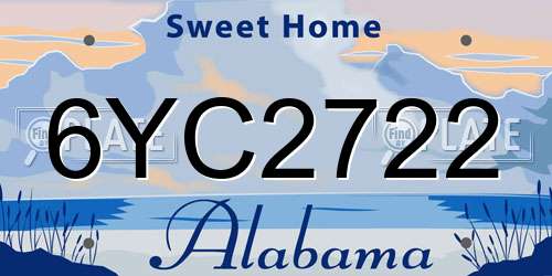 6YC2722 Alabama License Plate
