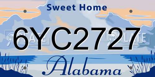 6YC2727 Alabama License Plate
