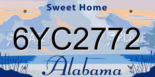 6YC2772 Alabama License Plate