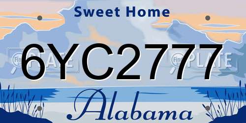 6YC2777 Alabama License Plate