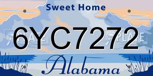 6YC7272 Alabama License Plate