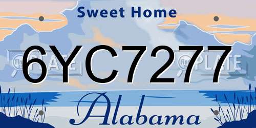 6YC7277 Alabama License Plate