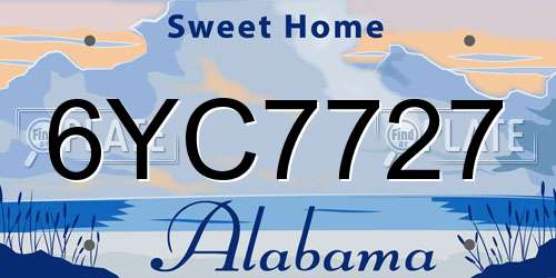 6YC7727 Alabama License Plate