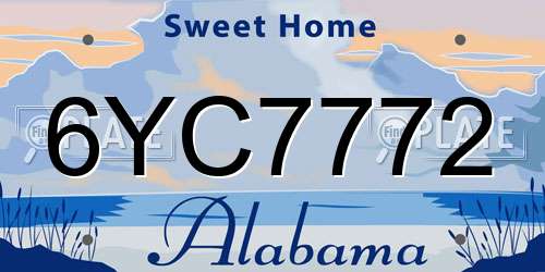 6YC7772 Alabama License Plate