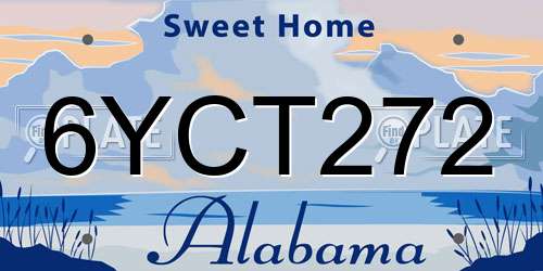 6YCT272 Alabama License Plate
