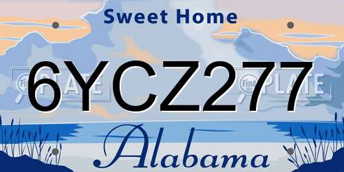 6YCZ277 Alabama License Plate