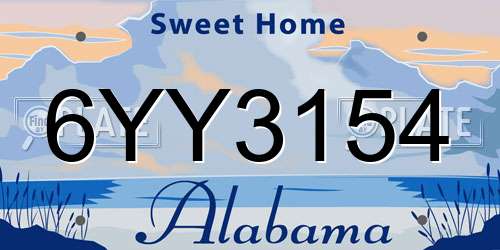 6YY3154 Alabama License Plate