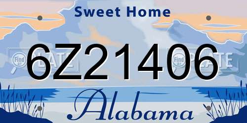 6Z21406 Alabama License Plate