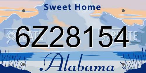 6Z28154 Alabama License Plate