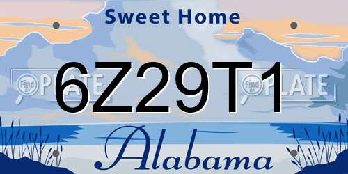 6Z29T1 Alabama License Plate