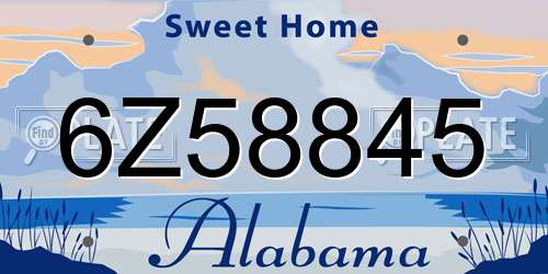 6Z58845 Alabama License Plate