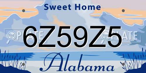 6Z59Z5 Alabama License Plate