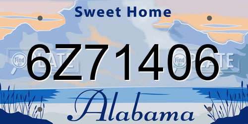 6Z71406 Alabama License Plate