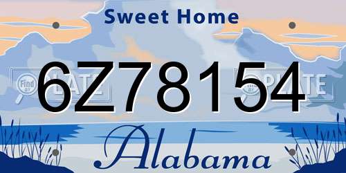 6Z78154 Alabama License Plate