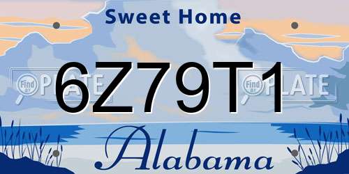 6Z79T1 Alabama License Plate