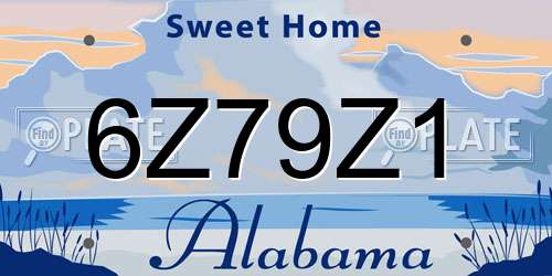 6Z79Z1 Alabama License Plate