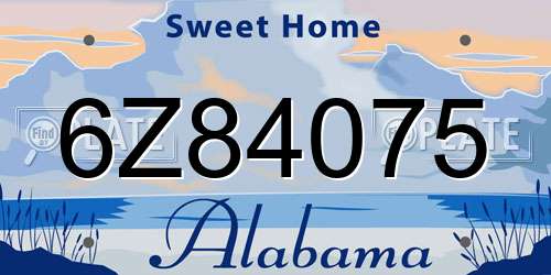 6Z84075 Alabama License Plate