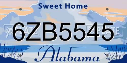 6ZB5545 Alabama License Plate
