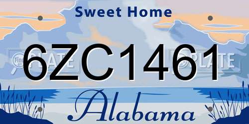 6ZC1461 Alabama License Plate
