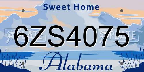 6ZS4075 Alabama License Plate