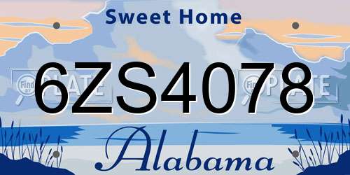 6ZS4078 Alabama License Plate