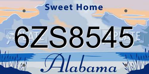 6ZS8545 Alabama License Plate