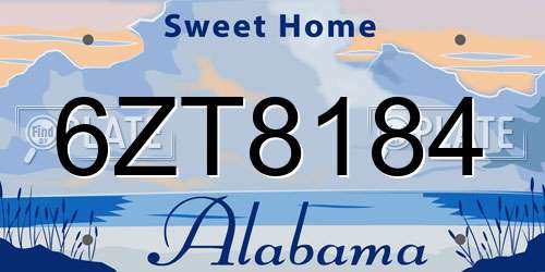 6ZT8184 Alabama License Plate