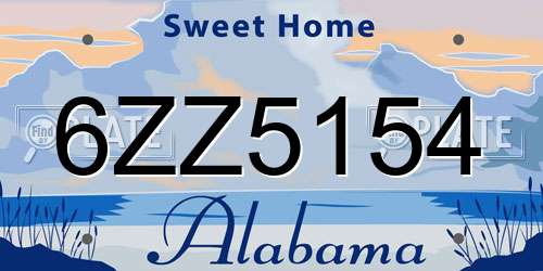 6ZZ5154 Alabama License Plate