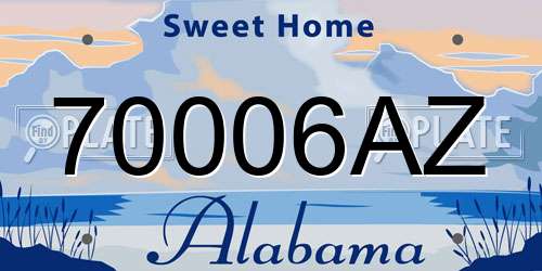 70006AZ Alabama License Plate