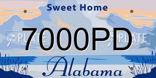 7000PD Alabama License Plate