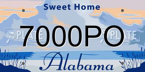 7000PO Alabama License Plate