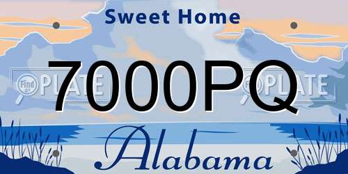 7000PQ Alabama License Plate