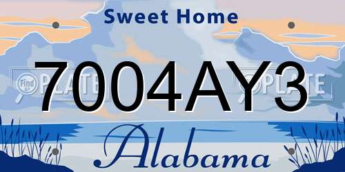 7004AY3 Alabama License Plate