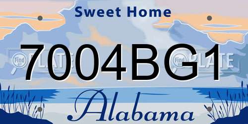 7004BG1 Alabama License Plate