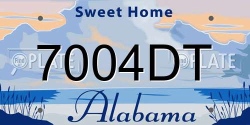 7004DT Alabama License Plate