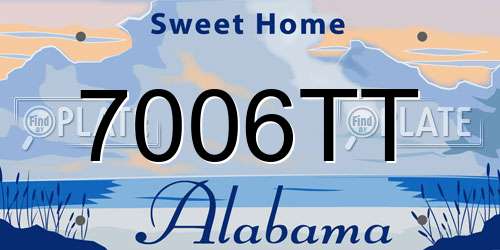 7006TT Alabama License Plate