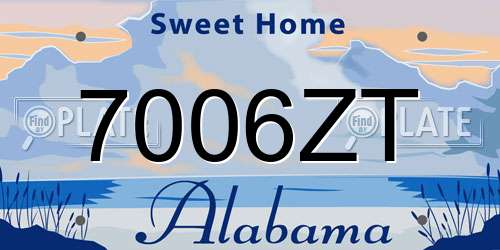 7006ZT Alabama License Plate