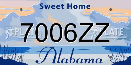 7006ZZ Alabama License Plate