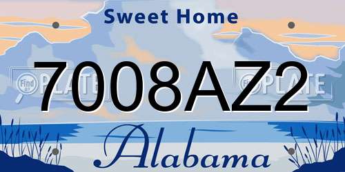7008AZ2 Alabama License Plate