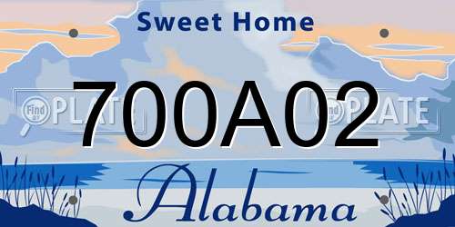 700A02 Alabama License Plate