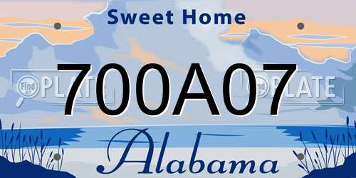 700A07 Alabama License Plate