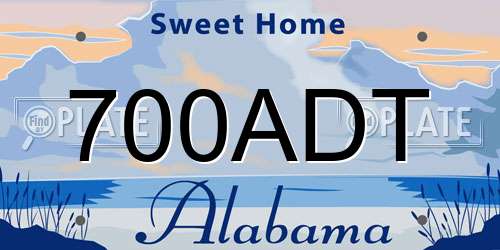 700ADT Alabama License Plate