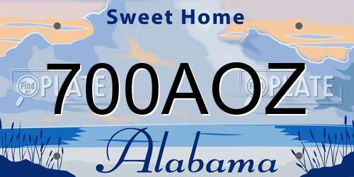 700AOZ Alabama License Plate
