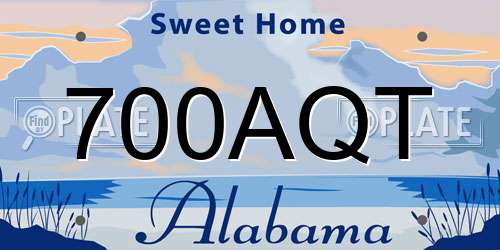 700AQT Alabama License Plate