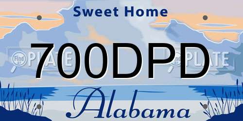 700DPD Alabama License Plate