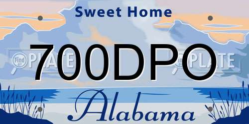 700DPO Alabama License Plate