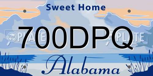 700DPQ Alabama License Plate