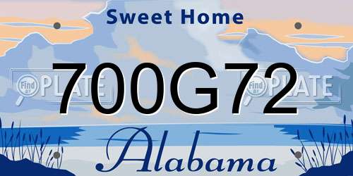 700G72 Alabama License Plate
