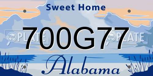 700G77 Alabama License Plate