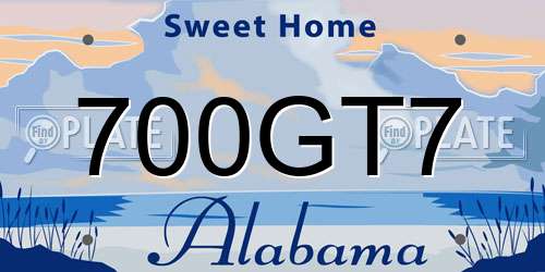 700GT7 Alabama License Plate
